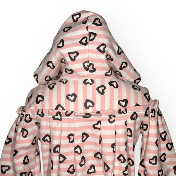 Rare MARC JACOBS Zip Hoodie Pleated Jacket Striped Heart Gorpcore Pink Whimsical - Picture 9 of 13